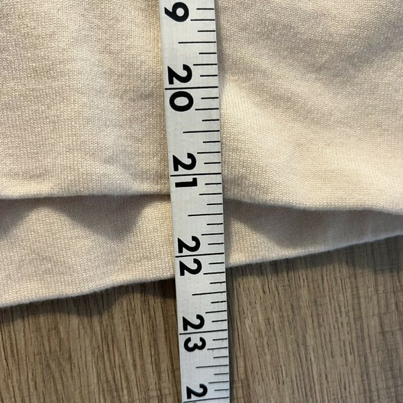 Babaton Size Medium Sweater Faux Wrap Cream 100% Merino Wool V Neck Soft - Picture 10 of 10